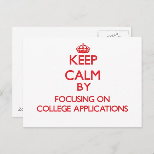 Calm behalten, indem der Schwerpunkt auf Anwendung Postkarte (Vorne/Hinten)