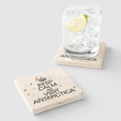 CALM behalten UND ANTARKTIKA BESUCHT Steinuntersetzer (Seitenansicht)