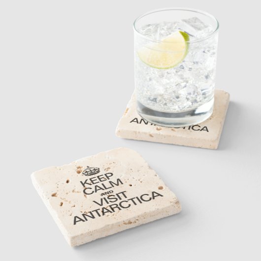 CALM behalten UND ANTARKTIKA BESUCHT Steinuntersetzer (Seitenansicht)