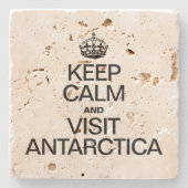 CALM behalten UND ANTARKTIKA BESUCHT Steinuntersetzer (Vorderseite)