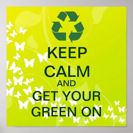 CALM behalten und auf Leinwand grün drucken Poster (Vorne)