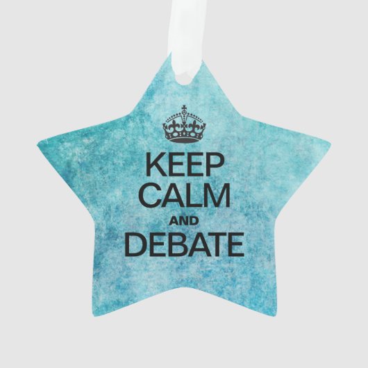 CALM behalten UND Blaue Textur diskutiert Ornament (Rückseite)