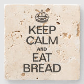 CALM behalten UND BROT ESSEN Steinuntersetzer (Vorderseite)