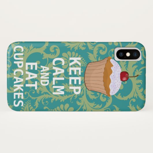 CALM behalten UND Cupcakes essen aquamarin Case-Mate iPhone Hülle (Rückseite (Horizontal))