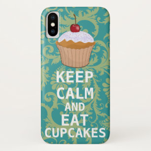 CALM behalten UND Cupcakes essen aquamarin iPhone X Hülle