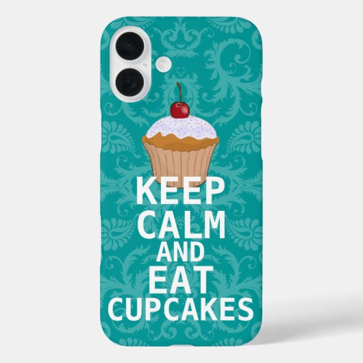 CALM behalten UND Cupcakes essen aquamarin Case-Mate iPhone Hülle (Rückseite)