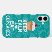 CALM behalten UND Cupcakes essen aquamarin Case-Mate iPhone Hülle (Rückseite (Horizontal))