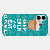 CALM behalten UND Cupcakes essen aquamarin Case-Mate iPhone Hülle (Rückseite (Horizontal))
