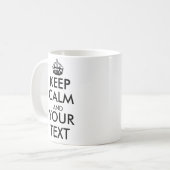 CALM behalten UND eigene Textseite1 und Seite2 ers Kaffeetasse (Vorderseite Links)