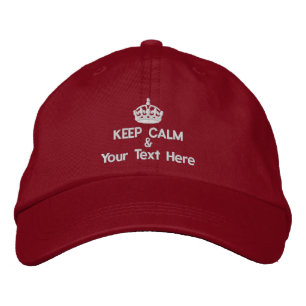 Calm behalten und eigenen Text hinzufügen Bestickte Kappe