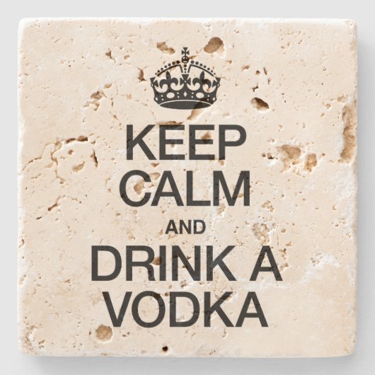 CALM behalten UND EIN VODKA GETRÄNKT Steinuntersetzer (Vorderseite)
