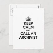Calm behalten und einen Archivar anrufen Postkarte (Vorne/Hinten)
