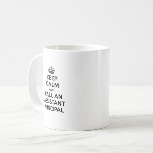 Calm behalten und einen Assistenten anrufen Kaffeetasse (Vorderseite Links)