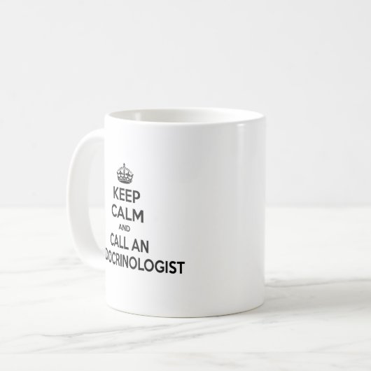 Calm behalten und einen Dokrinologen anrufen Kaffeetasse (Vorderseite Links)