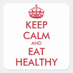CALM behalten UND GESUNDHEIT ESSEN - personalisier Quadratischer Aufkleber