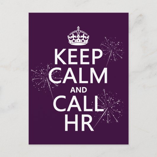 Calm behalten und HR aufrufen (beliebig) Postkarte (Vorderseite)