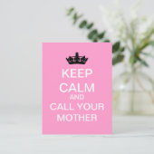 CALM behalten und Ihre Mutter Postkarte anrufen (p (Stehend Vorderseite)