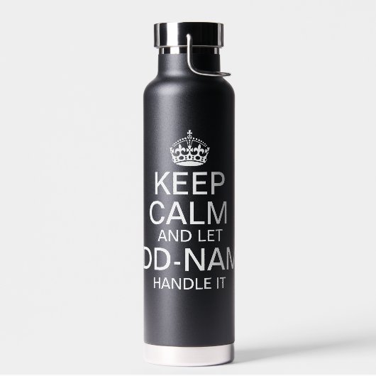 Calm behalten und "Name hinzufügen" Gelassen, um e Trinkflasche (Links)