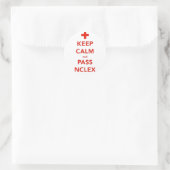 Calm behalten und NCLEX-Sticker passieren Runder Aufkleber (Tasche)