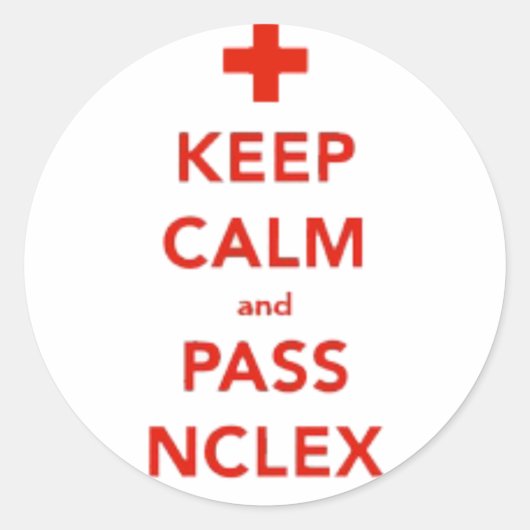 Calm behalten und NCLEX-Sticker passieren Runder Aufkleber (Vorderseite)