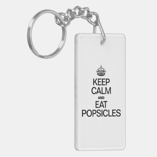 CALM behalten UND POPSIKEN ESSEN Schlüsselanhänger (Vorderseite links)