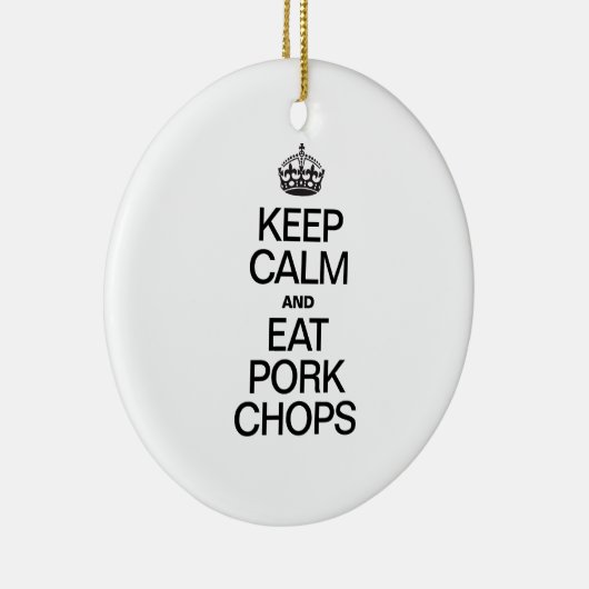 CALM behalten UND PORK-CHOPS ESSEN Keramikornament (Rechts)