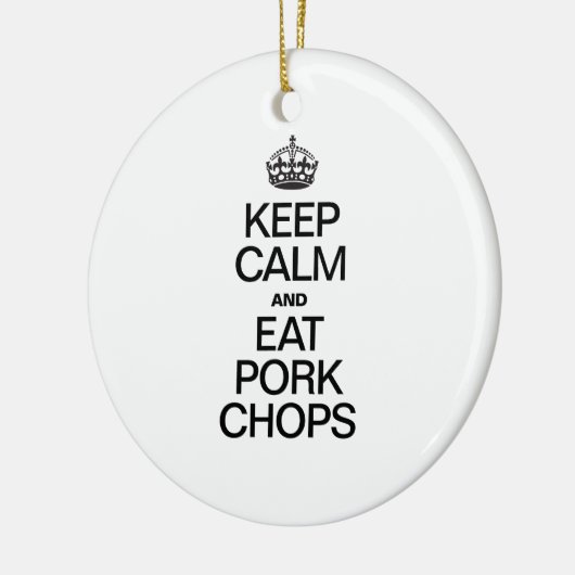 CALM behalten UND PORK-CHOPS ESSEN Keramikornament (Links)
