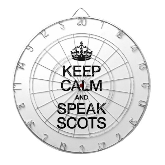 CALM behalten UND SPRECHEN SCOTTISH GAELIC Dartscheibe (vorne)