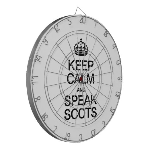 CALM behalten UND SPRECHEN SCOTTISH GAELIC Dartscheibe (Vorderseite Links)