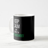 Calm behalten und Tabellenkalkulation erstellen - Kaffeetasse (Vorderseite Links)