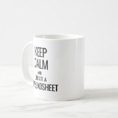 Calm behalten und Tabellenkalkulation erstellen -  Kaffeetasse (Vorderseite Links)