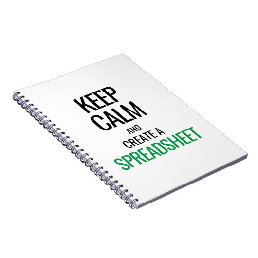 Calm behalten und Tabellenkalkulation erstellen -  Notizblock (Rechte Seite)