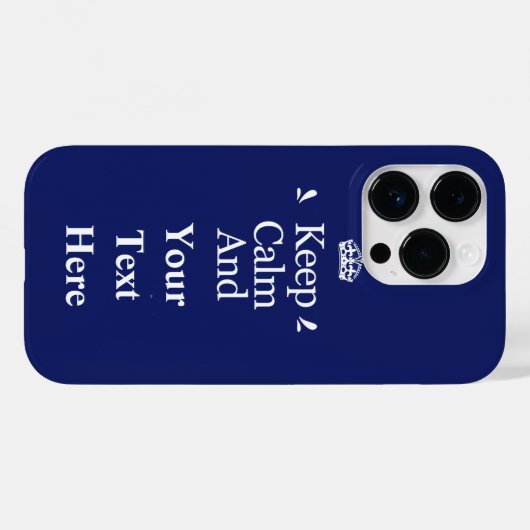 Calm behalten und Text personalisieren hinzufügen Case-Mate iPhone Hülle (Rückseite (Horizontal))