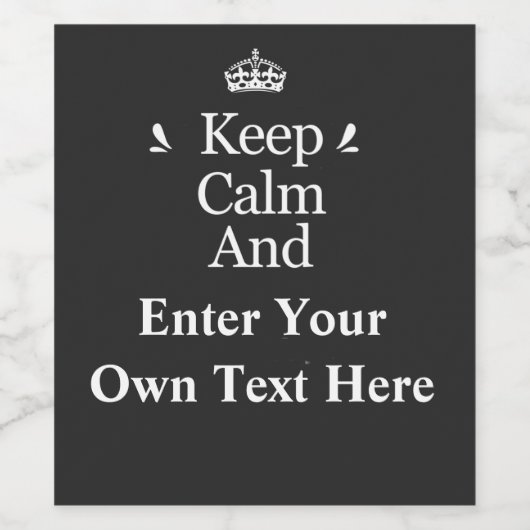 Calm behalten und Text personalisieren hinzufügen Weinetikett (Einzelnes Label)