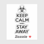 CALM behalten UND WEG BLEIBE Aufkleber (Blatt)