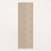 Calm Beige Modern Minimal Wavy Lines With Initials Yogamatte (Vorderseite)