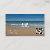 Calm Blue Beach Waves Fotograf Visitenkarte (Rückseite)