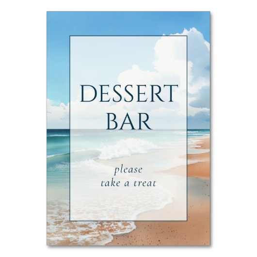 Calm Blue Beach Waves Tischnummer (Vorderseite)