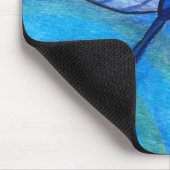 Calm Blue Dragonfly Friedlich Watercolor Mousepad (Ecke)