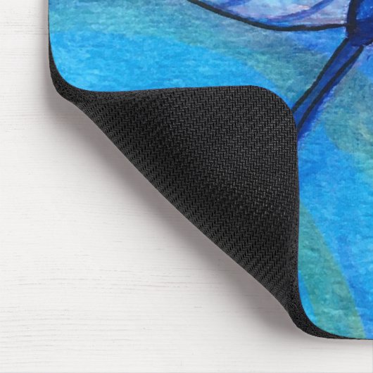 Calm Blue Dragonfly Friedlich Watercolor Mousepad (Ecke)