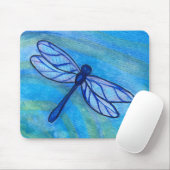 Calm Blue Dragonfly Friedlich Watercolor Mousepad (Mit Mouse)