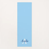 Calm Blue Monogram Script Yoga Mat Yogamatte (Vorderseite)