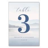 Calm Blue Mountain Landscape Tischnummer (Rückseite)