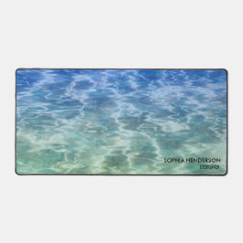 Calm Blue Ocean Water oder benutzerdefinierter Fot Schreibtischunterlage