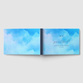 Calm Blue Watercolor Clouds Gästebuch (Voll)