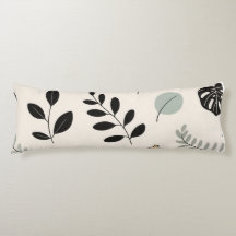 Calm Botanica - Line Art Leaf Throw Kissen
