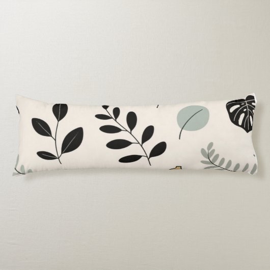 Calm Botanica - Line Art Leaf Throw Kissen (Vorderseite)