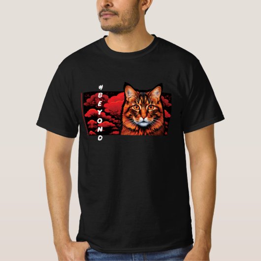 Calm Cat Face, Minimalist Aesthetics T-Shirt (Vorderseite)