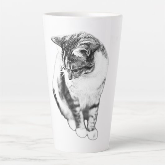 Calm Cat Looking Down Portrait Tasse (Vorderseite)