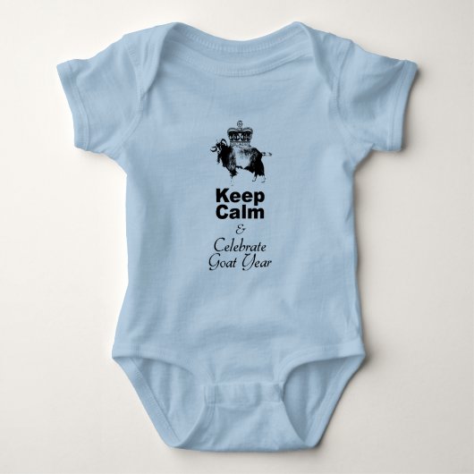 Calm Celebrate Goat Year Blue Bodysuit behalten Baby Strampler (Vorderseite)